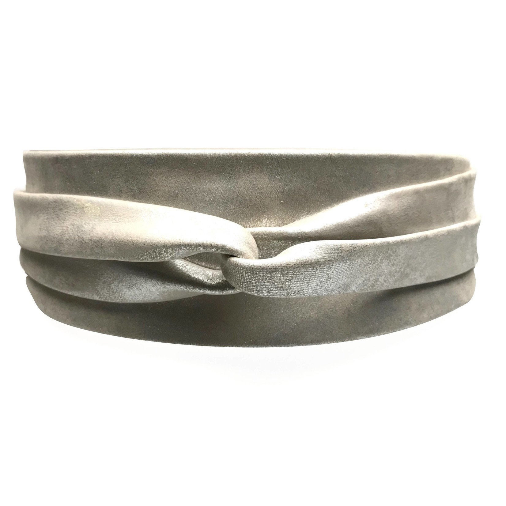 ADA Original Leather Wrap Belt in Silver Shimmer