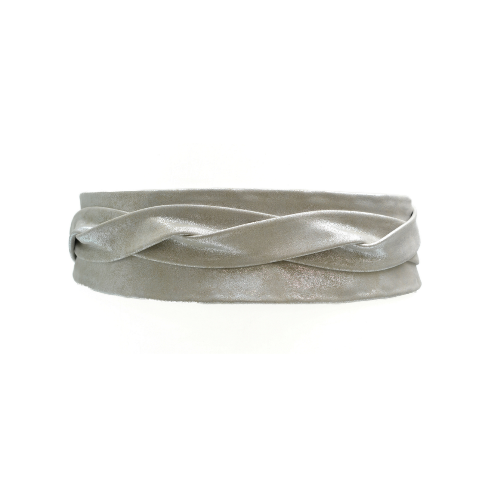 ADA Original Leather Wrap Belt in Silver Shimmer