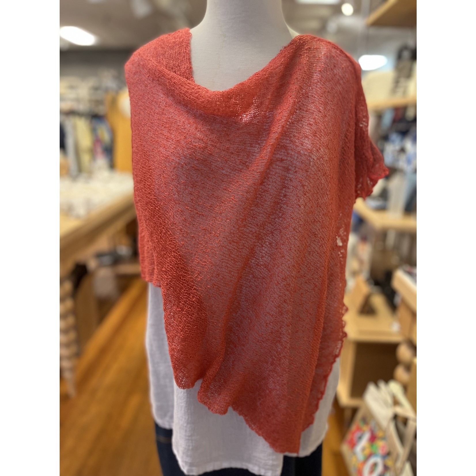 Lost River Imports Lightweight 5-way Poncho in Coral (8)