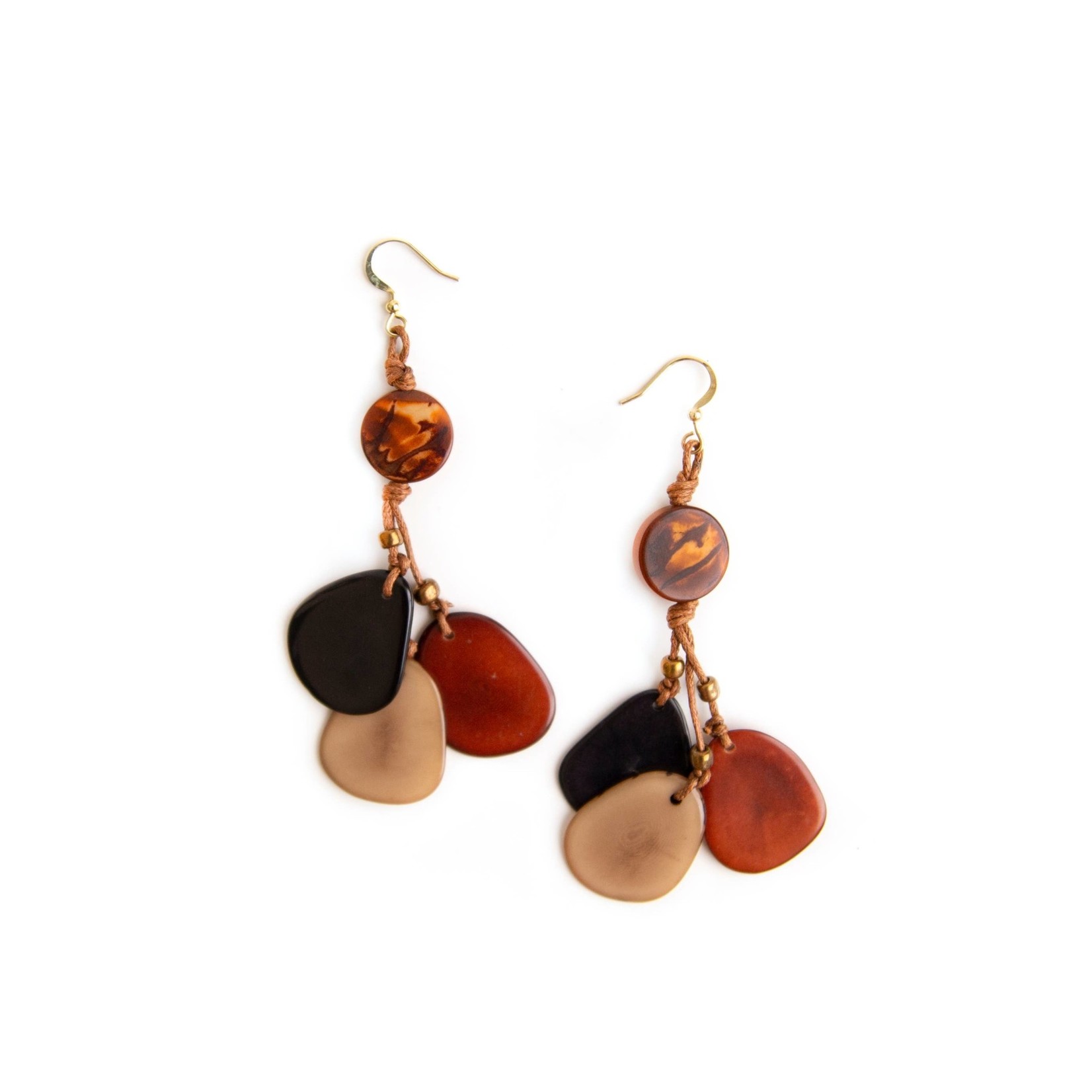 Organic Tagua Jewelry Allison Tagua Earrings in Onyx Combo