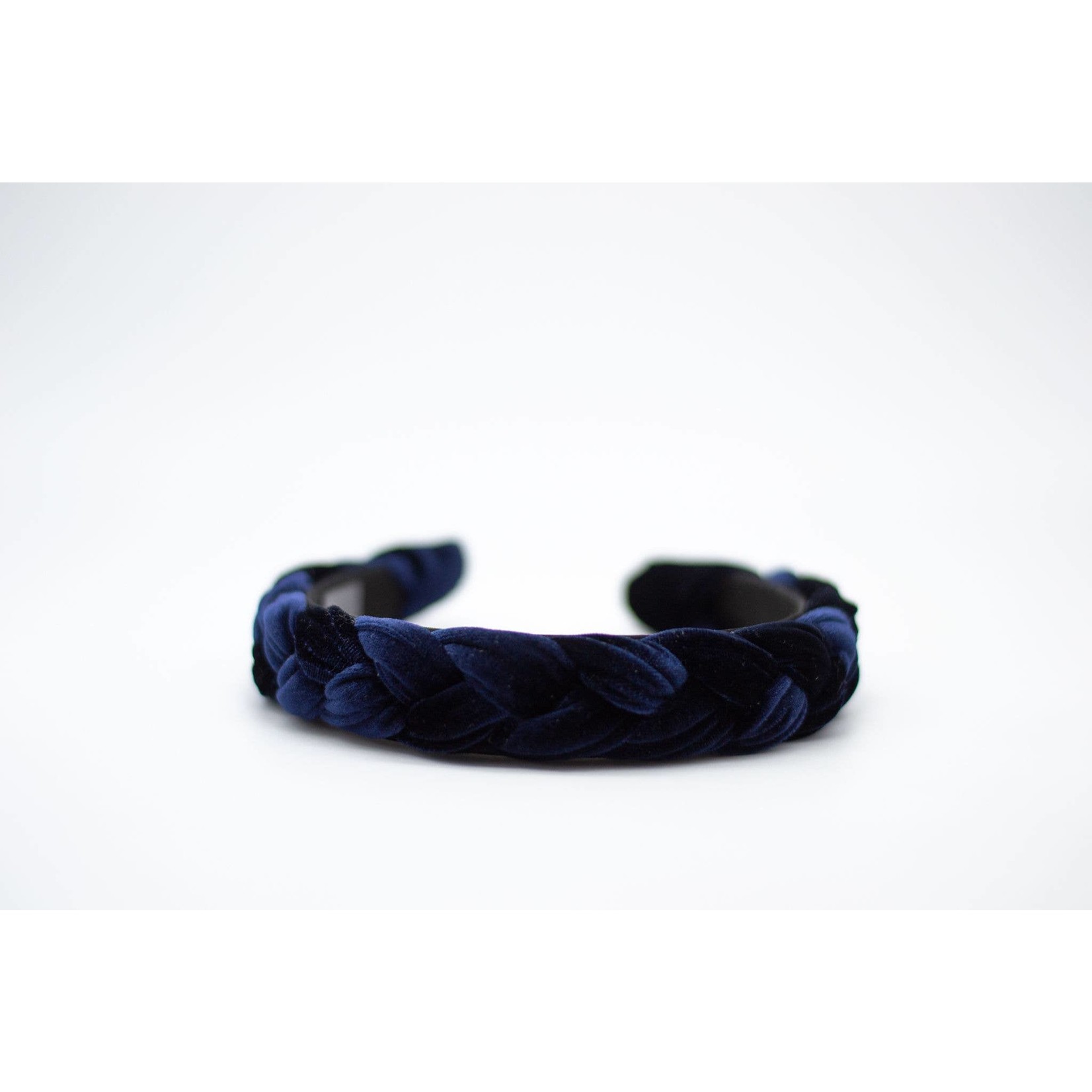 Velvet Braided Headband in Regal Blue