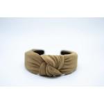 Textured Knotted Headband in Taupe