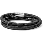 Brighton Woodstock Double Leather Bracelet Blk Shine