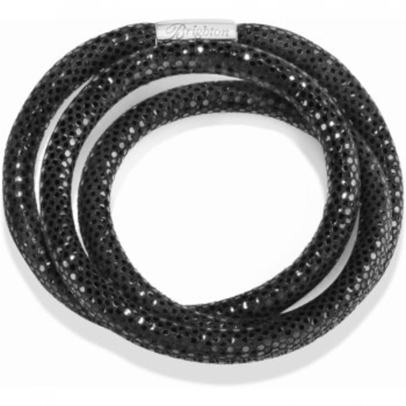 Brighton Woodstock Triple Leather Bracelet Blk Shine