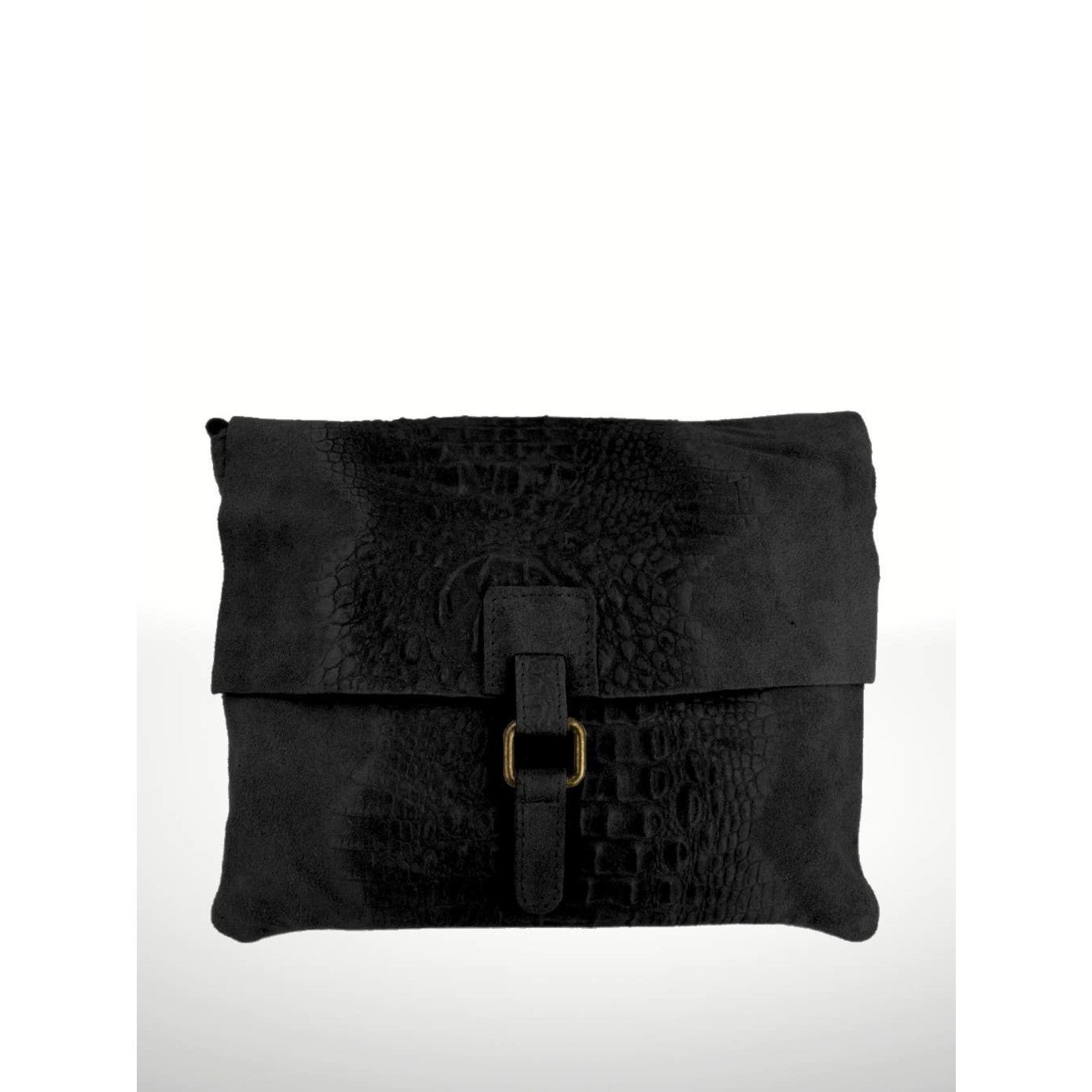 Italian’s Leather Serraje Adina leather Shoulder Bag in Black