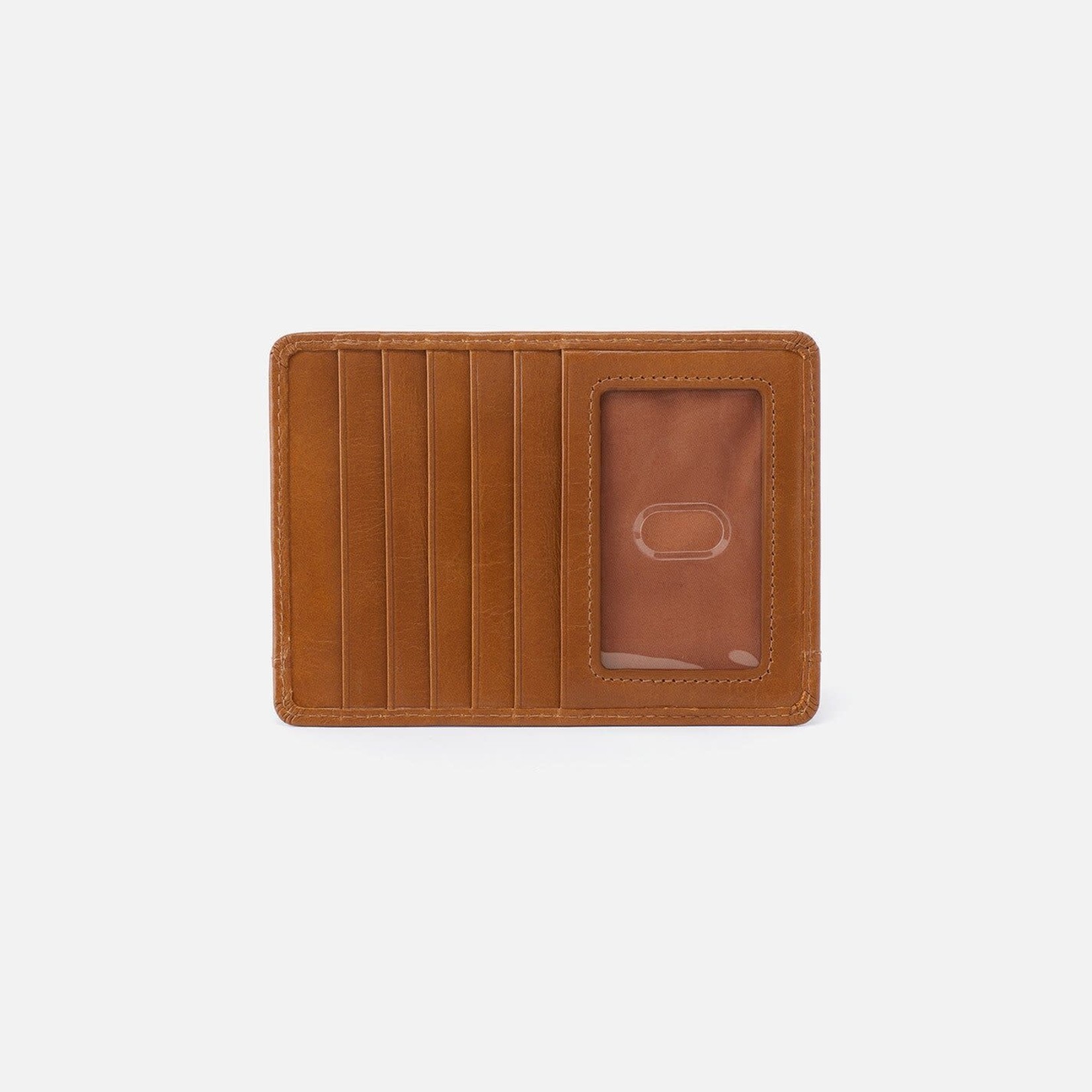HOBO Euro Slide Polished Leather Card Holder in Truffle