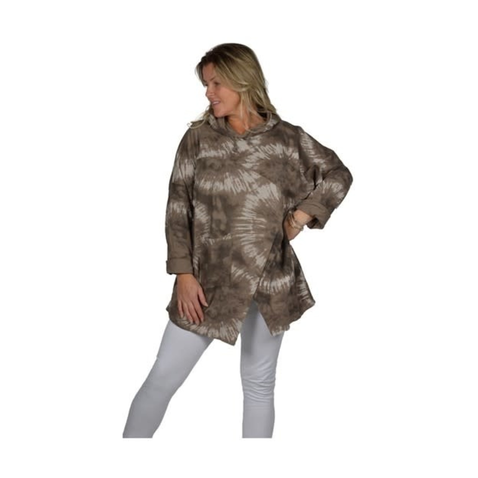 Catherine Lillywhites Tie-Dye Hoodie in Taupe