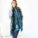 Lua Foliage Scarf in Navy