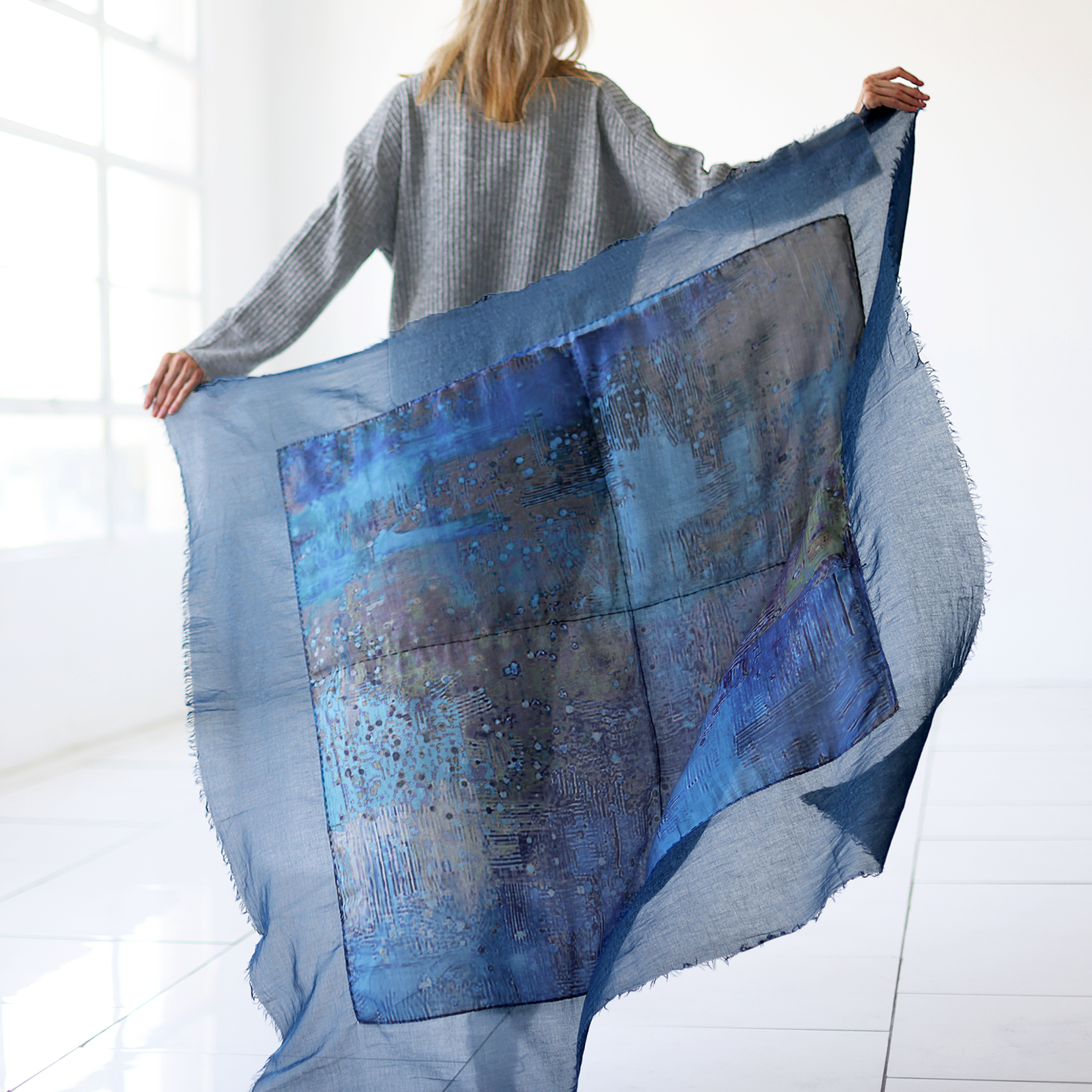 Lua Sparkles Print Scarf in Patina