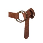 ADA Josie Woven Leather Double Ring Belt in Mocha