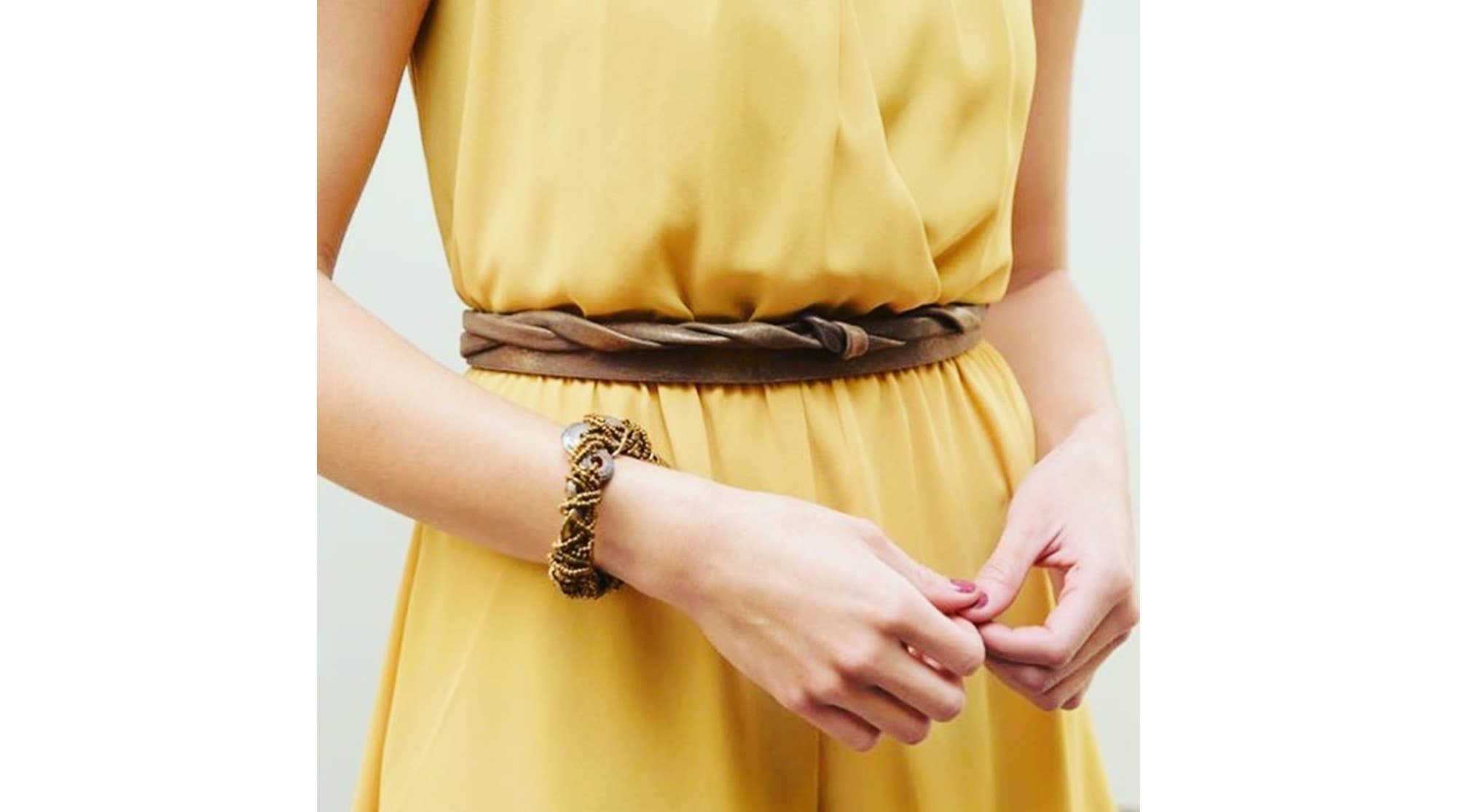 ADA Skinny Leather Wrap Belt in Midnight - Molly display picture 2
