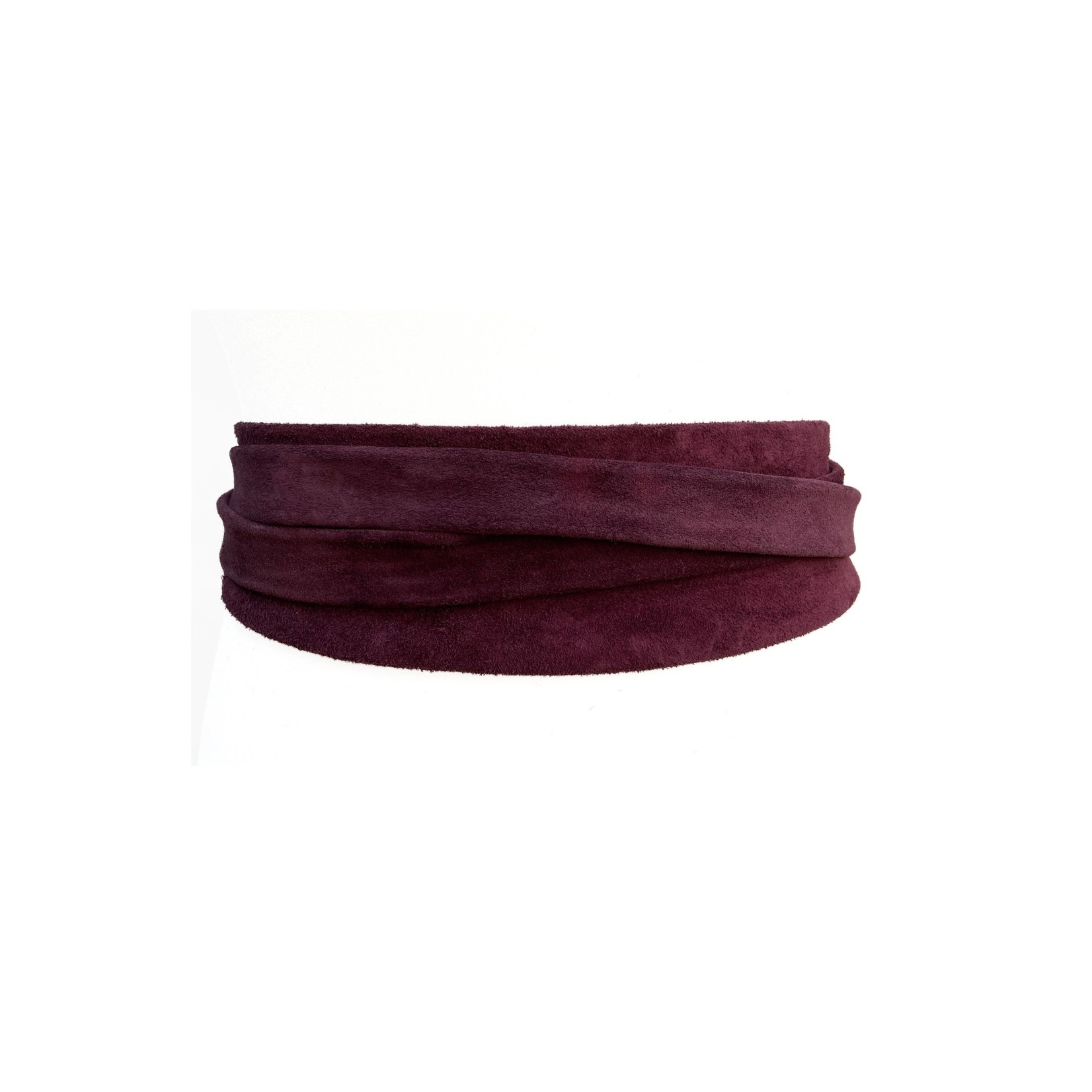 ADA Original Velour Suede Leather Wrap Belt in Berry