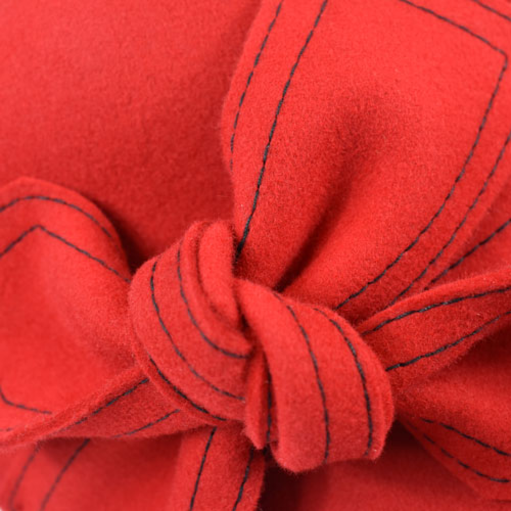 Forester Wool Felt Cloche Side Bow Knot Hat in Red