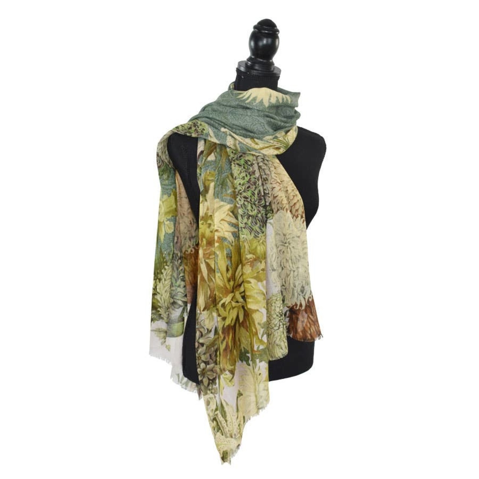 Mums the Word Floral Wool Blend Scarf