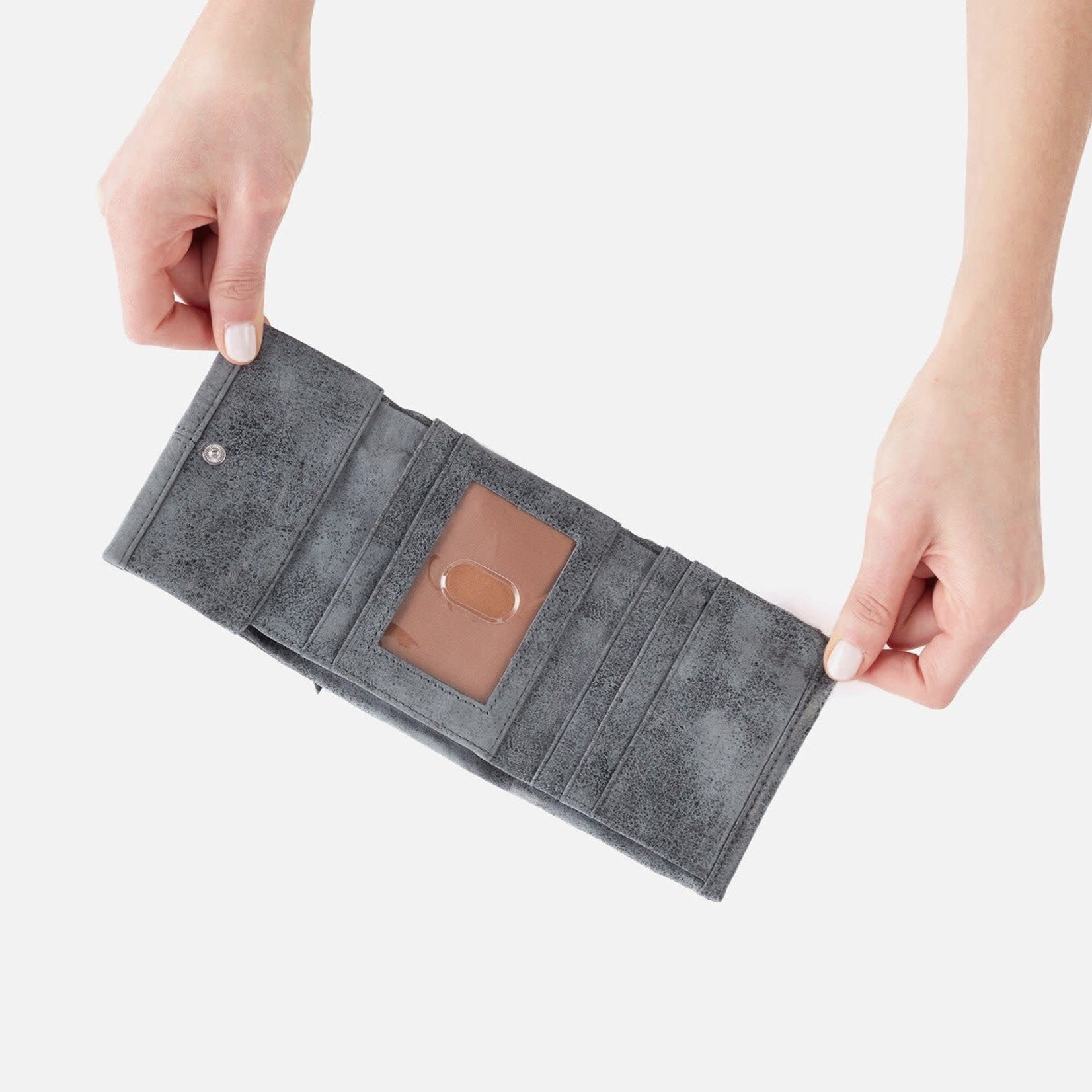 HOBO Keen Grey Buffed Hide Leather Mini  Wallet
