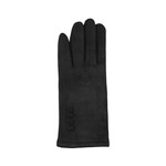 Jeanne Simmons Suedelike 3 Button Text Gloves in Black