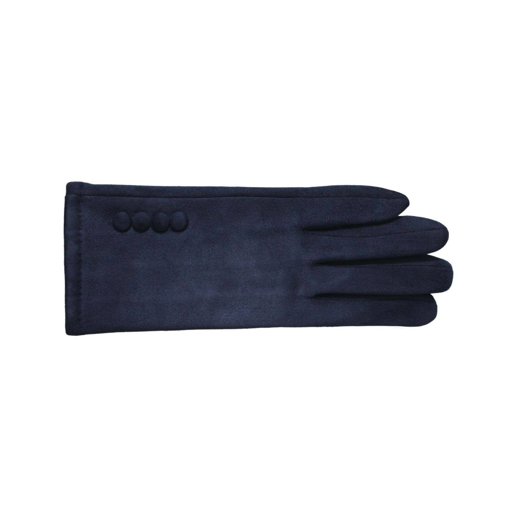 Jeanne Simmons Suedelike 3 Button Text Gloves in Navy