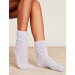 Barefoot Dreams CozyChic Oyster/White Heathered Socks