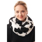 Cow Print Infinity Scarf in Black