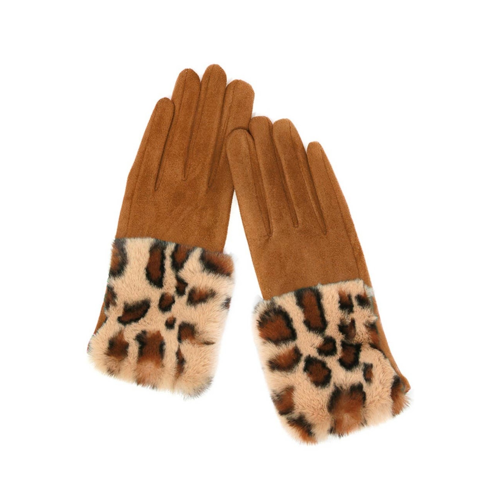 Animal Pattern Faux Fur Suede Glove