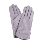PestemalCity Faux Suede Ruched Texting Gloves in Gray