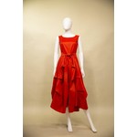 Samuel Dong Long DressW/tiered skirt and belt Rusty Red