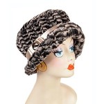 Molly Faux Fur 8mm Hat in Sepia w/Band Large