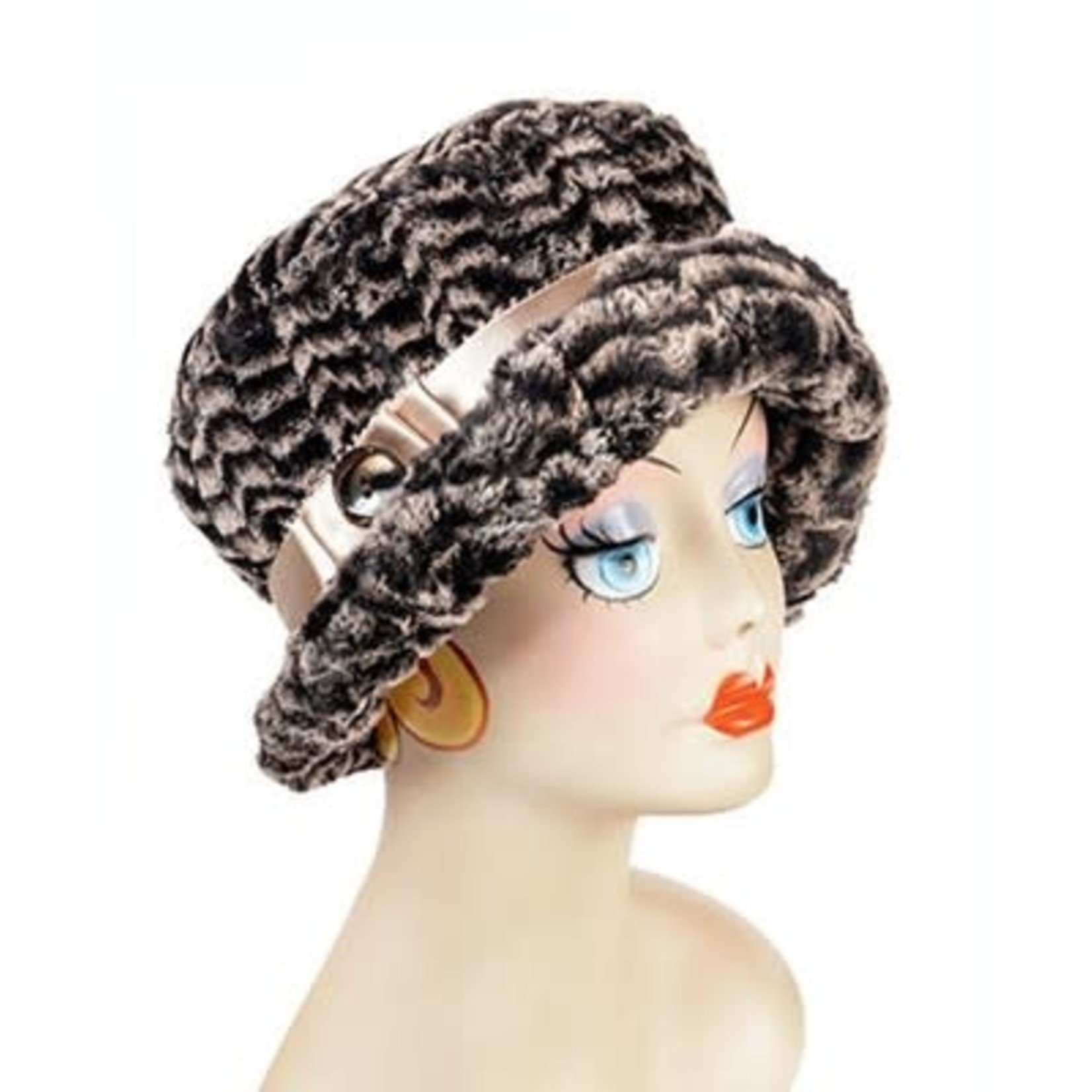 Molly Faux Fur 8mm Hat in Sepia w/Band Large