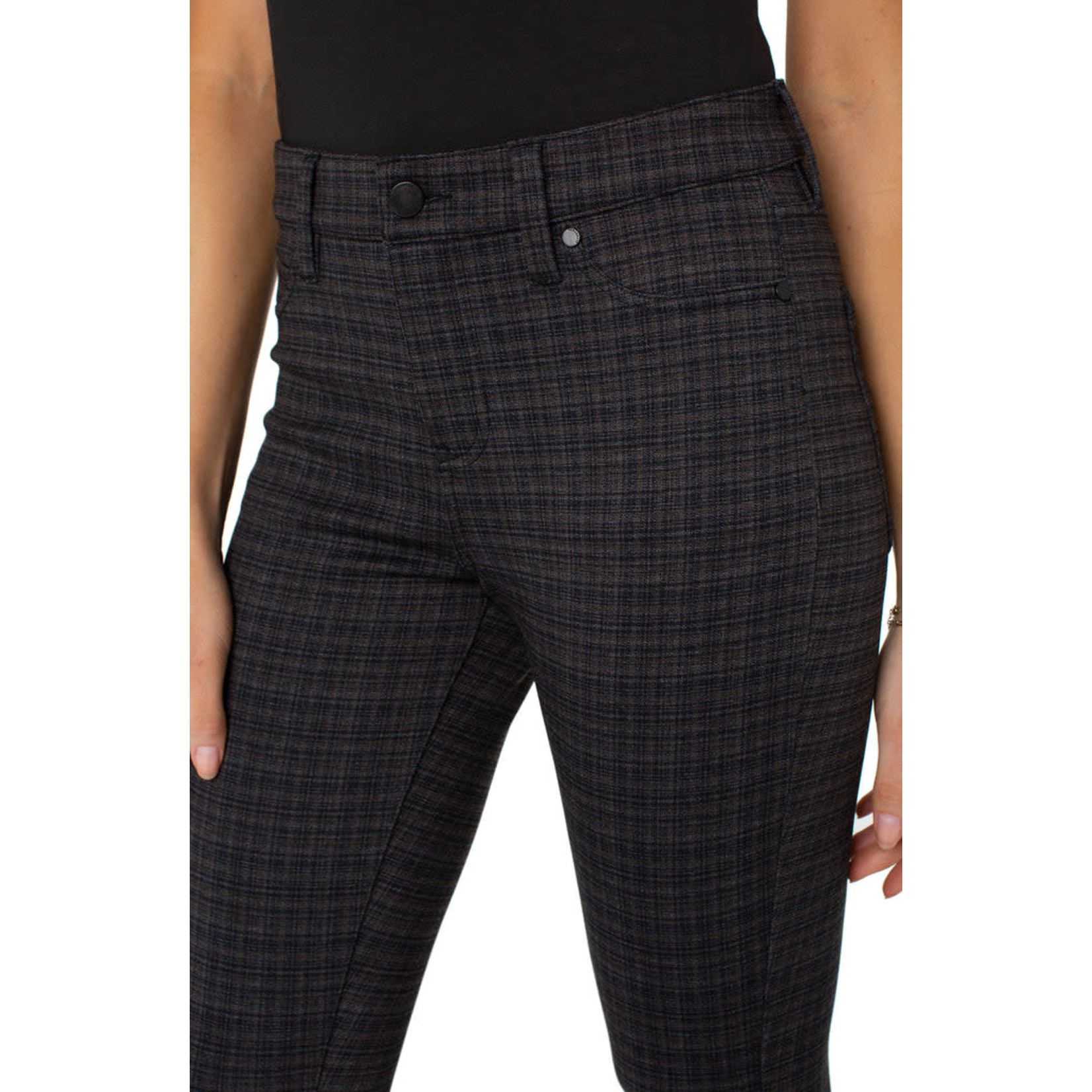 Liverpool Madonna 29” Skinny Pant in Brown Plaid