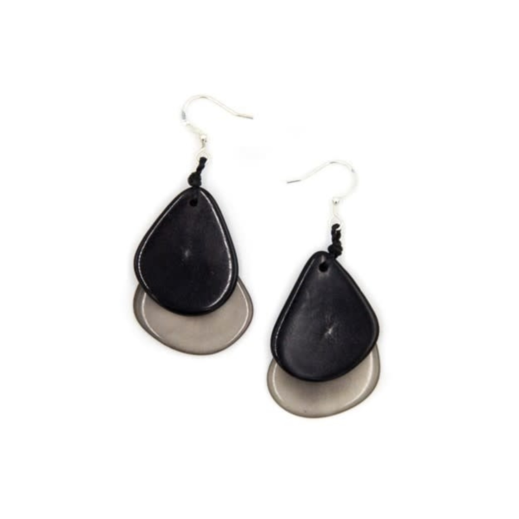 Organic Tagua Jewelry Fiesta Tagua Earrings in Black/Charcoal