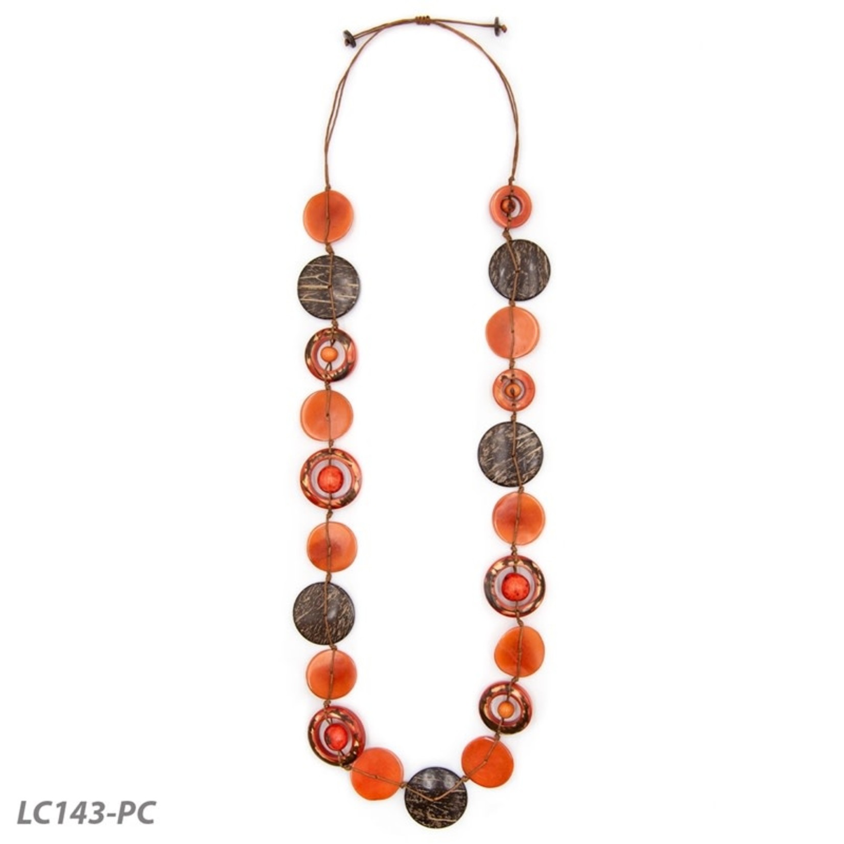 Organic Tagua Jewelry Joyce Tagua Necklace in Poppy Coral