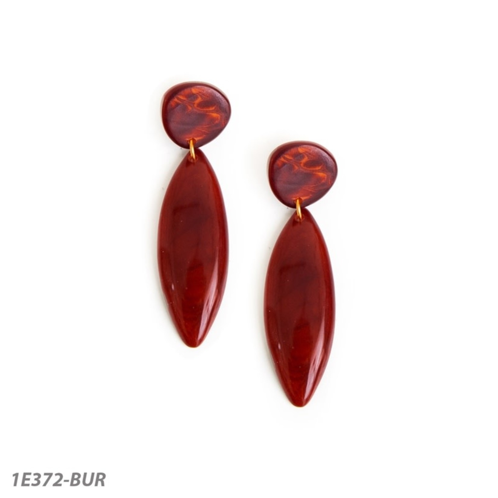 Organic Tagua Jewelry Gwen Tagua Earrings in Burgundy