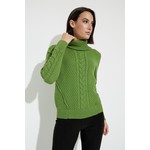 Alison Sheri Turtleneck Cable Knit Sweater in Moss