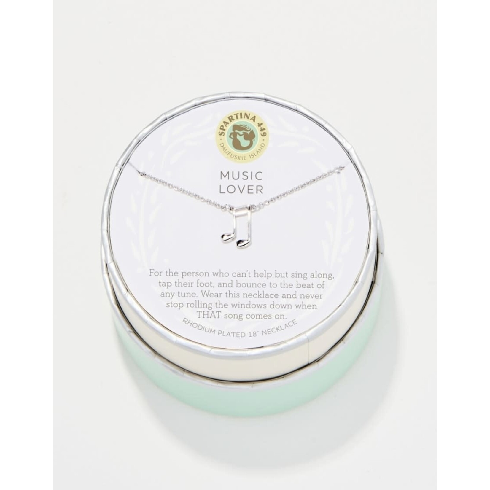 Spartina SLV Necklace 18” Music Lover/Note Slvr