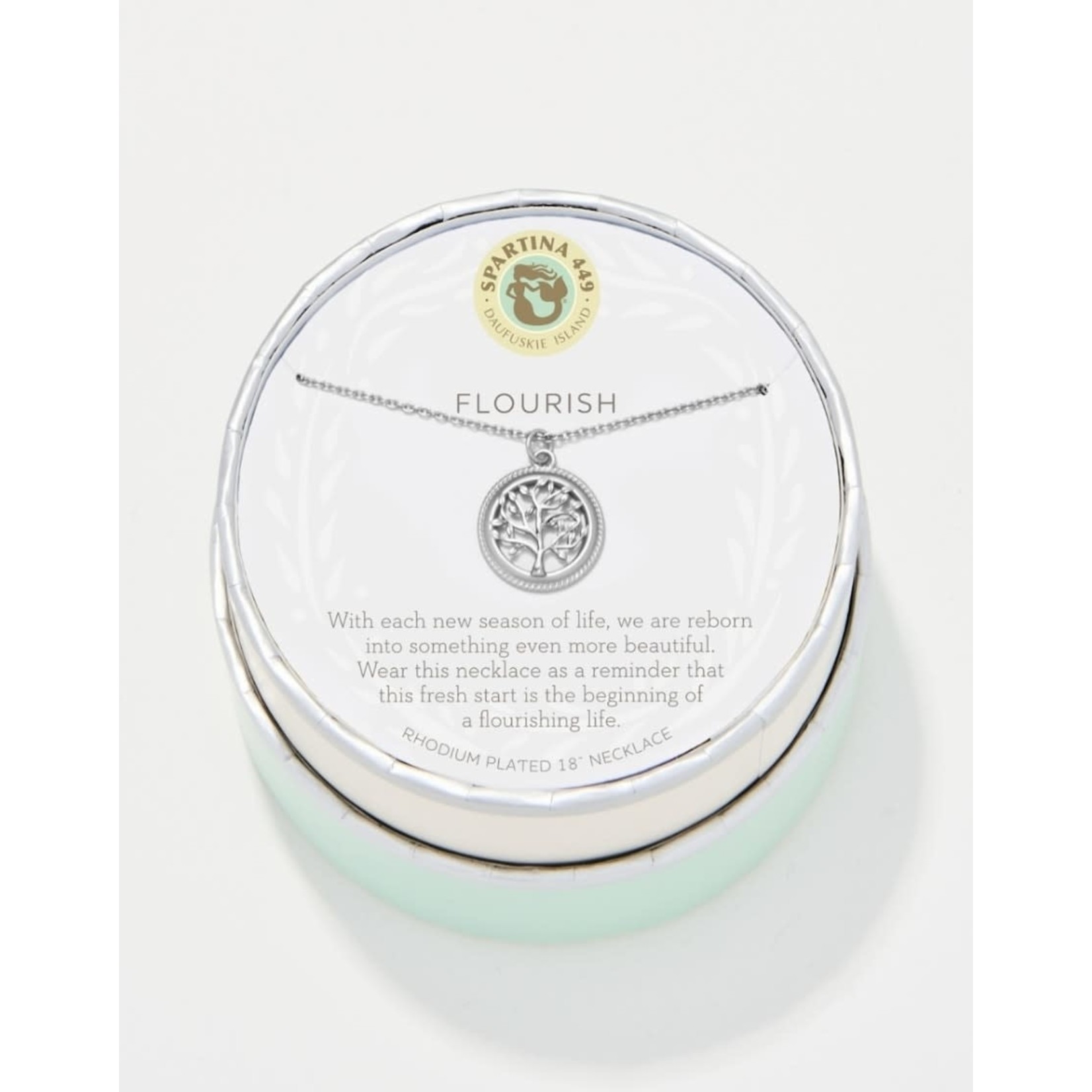 Spartina SLV Necklace 18” Flourish/Tree of Life Slvr