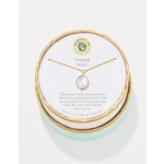 Spartina SLV Necklace 18” Thank You/Coin Pearl Gold