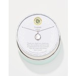 Spartina SLV Necklace 18” Thank You/Coin Pearl Slvr