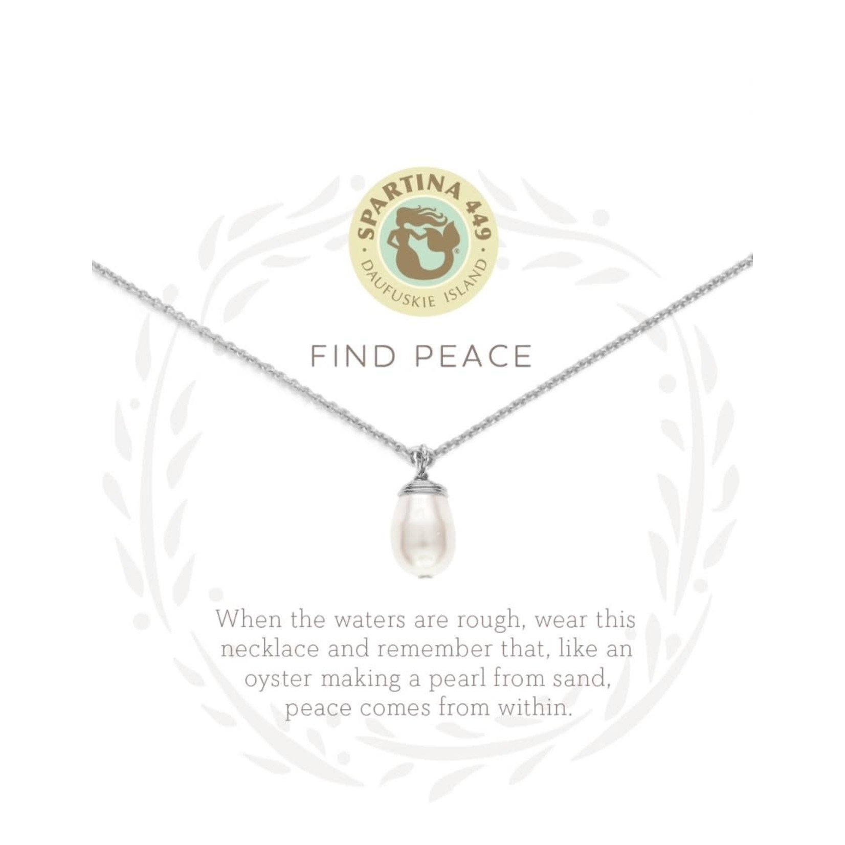 Spartina Sea La Vie Necklace Find Peace 18” Slvr