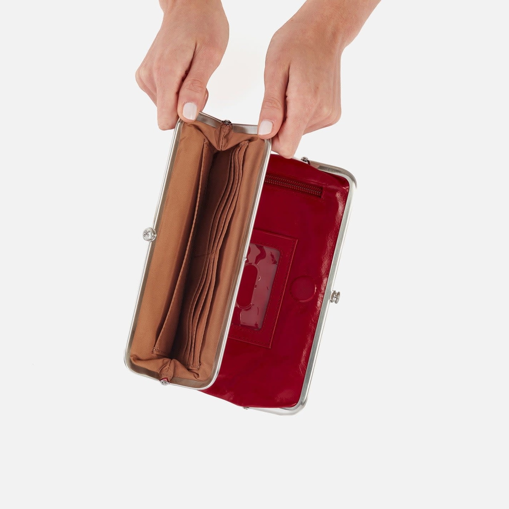 HOBO Lauren Crimson Polished Leather Wallet/Clutch