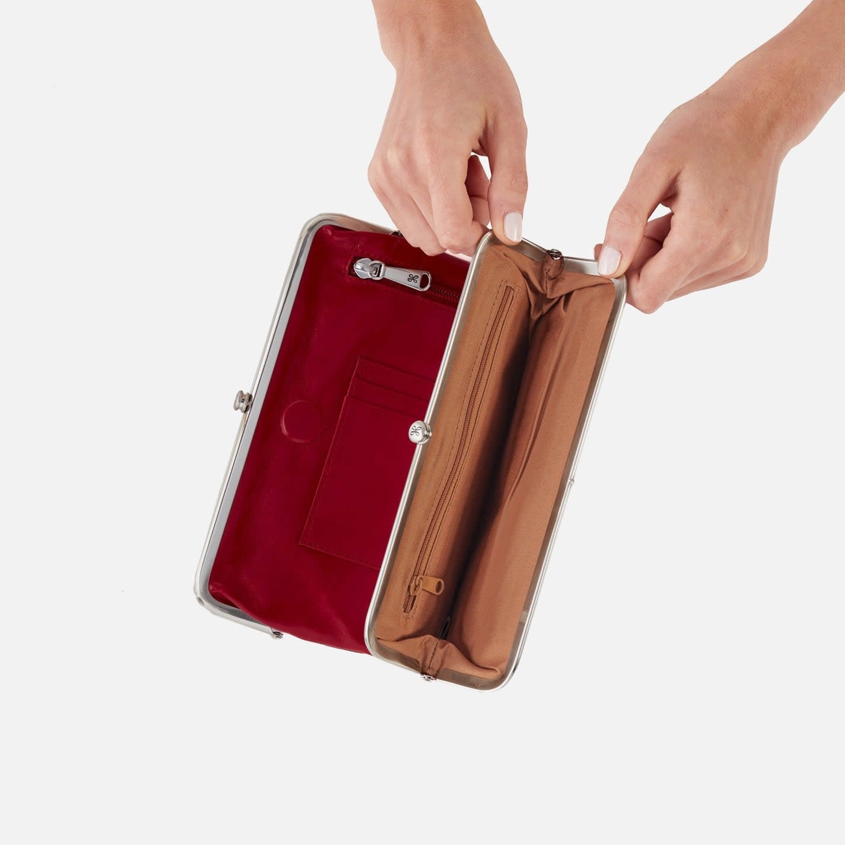 HOBO Lauren Crimson Polished Leather Wallet/Clutch
