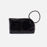 HOBO Sable Polished Leather Wristlet in Black