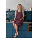 Vikolino Linen Pinafore (Japanese Apron) in Plum