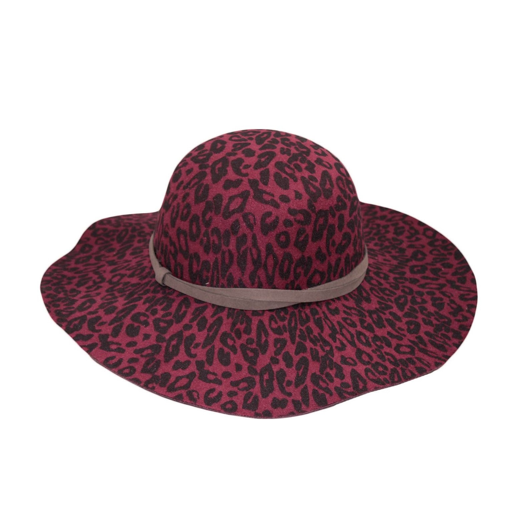 Jeanne Simmons Faux Felt Animal Print Hat in Burgundy