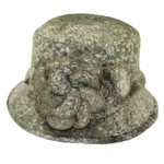 Jeanne Simmons Boiled Wool Bucket Hat w/Flower in Green/Brown