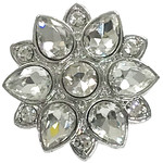 Magic Scarf Silver Jeweled Flower Design Magnetic Brooch