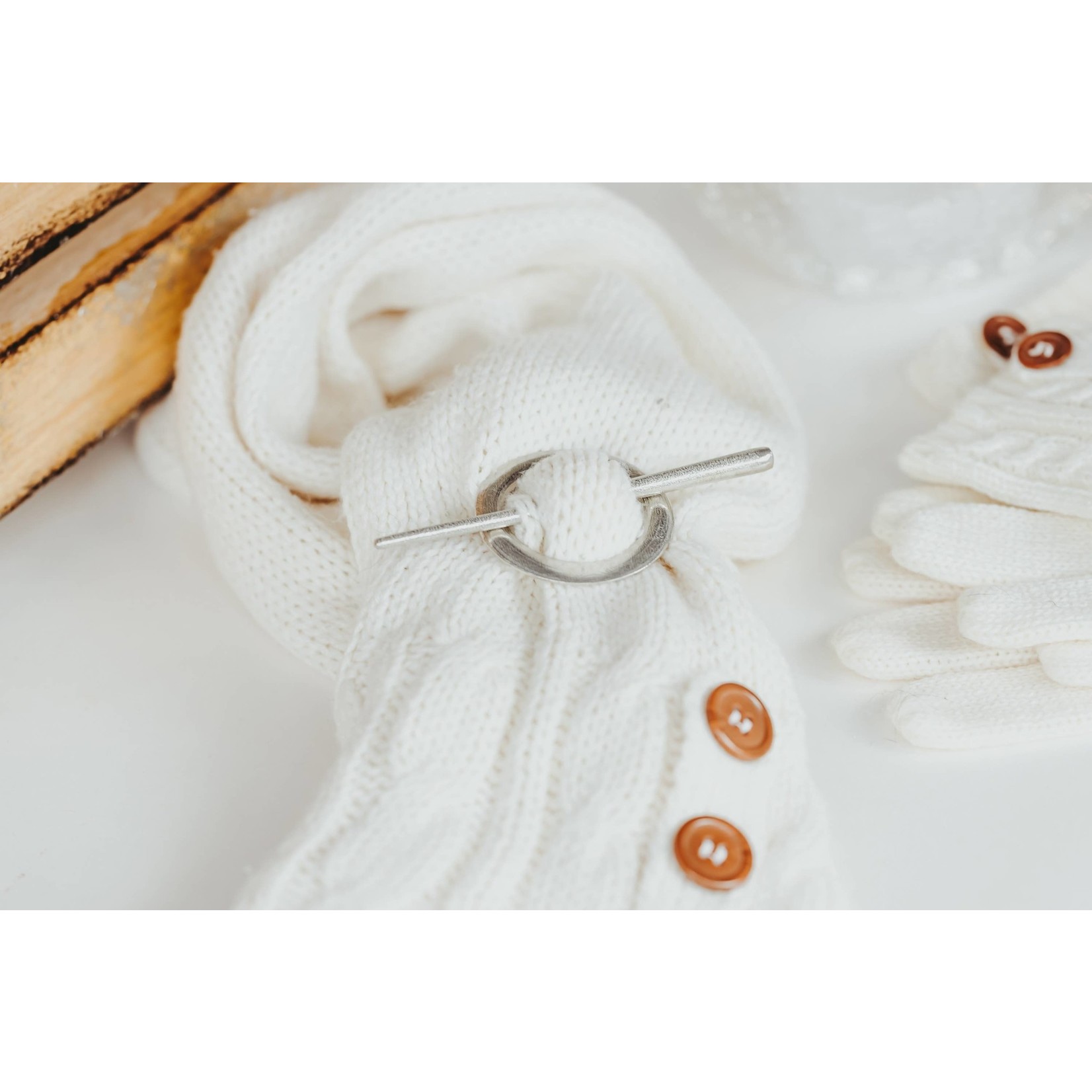 Handmade Pewter Scarf Ring & Pin