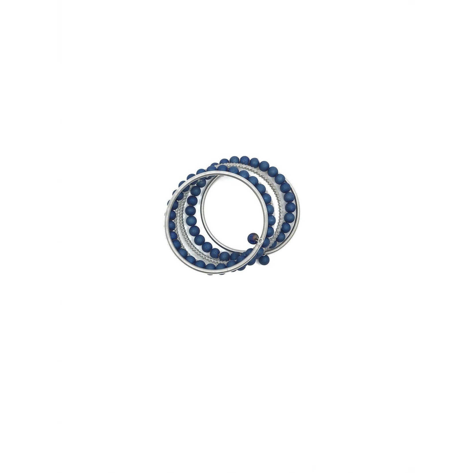 Sea Lily Blue Geode Stones on Wrap Around Bracelet