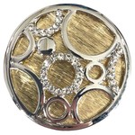 Magic Scarf Silver & Gold Multi Circles Magnetic Brooch