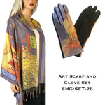Art Scarf & Glove Set - Street Cafe