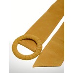 Italian’s Leather Nivea Italian Made Suede Leather Belt in Mustard